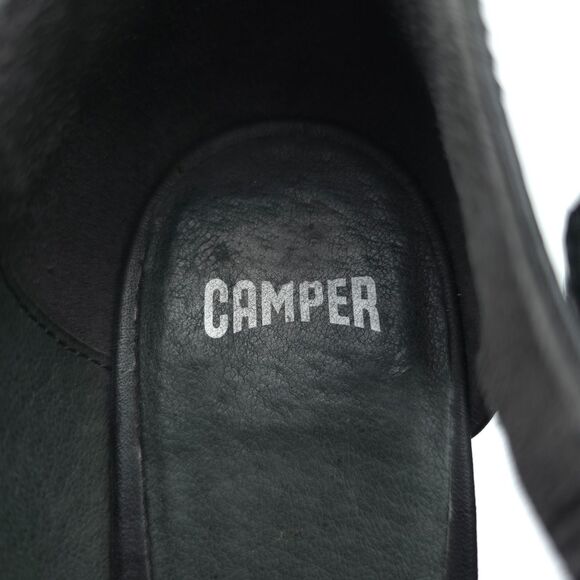 CAMPER Anouk Lug Sole Platform Dark Academia Preppy Grunge 90s Y2k Black Leather - Picture 10 of 10